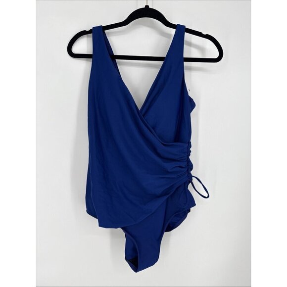 New Miraclesuit Women`s Size 14 Blue Razzle Dazzle Eclat One Piece Swimsuit - Picture 6 of 11